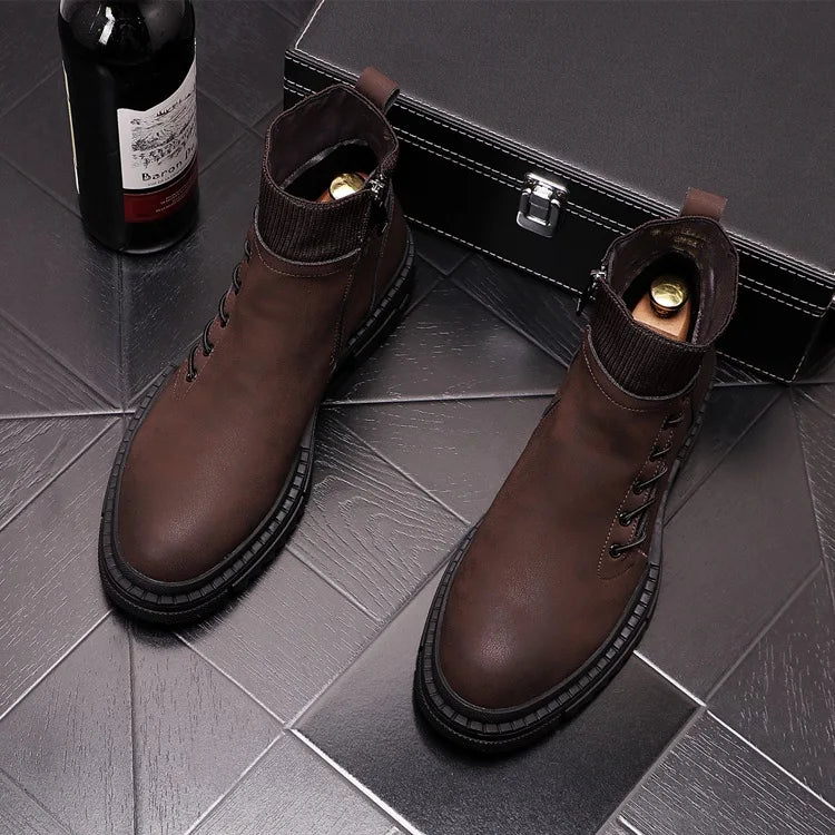 Stivali Chelsea Da Uomo In Pelle Con Plateau Per Party E Discoteca Scarpe Alla Caviglia Eleganti