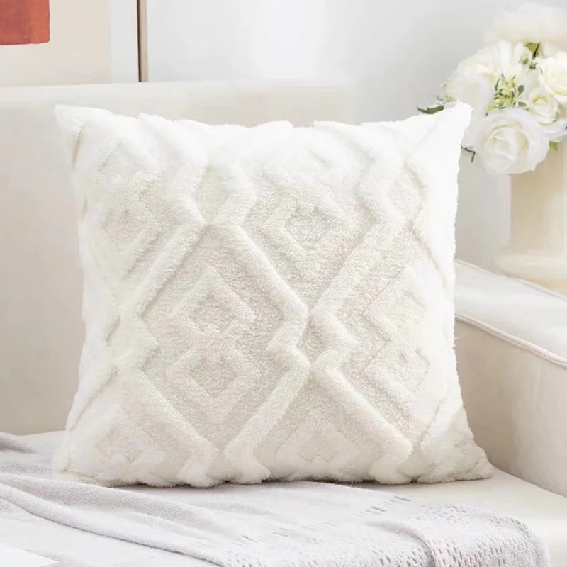Fodera Cuscino In Velluto Jacquard Fiocco Di Neve Stampato 1 Pezzo Decor Casa Eleganza