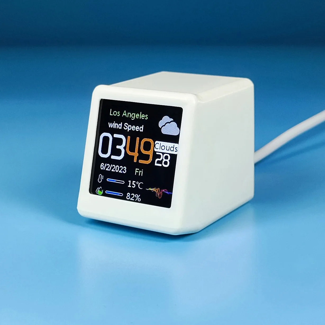 Orologio Digitale Da Tavolo Con Stazione Meteorologica WiFi Temperatura Umidità E Previsioni Meteo Per Arredamento