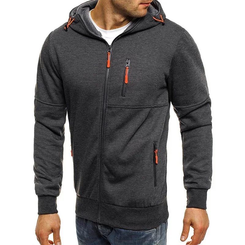 Felpa Con Cappuccio Da Uomo A Maniche Lunghe Con Cerniera Slim Fit Giacca Sportiva Casual Abbigliamento Uomo
