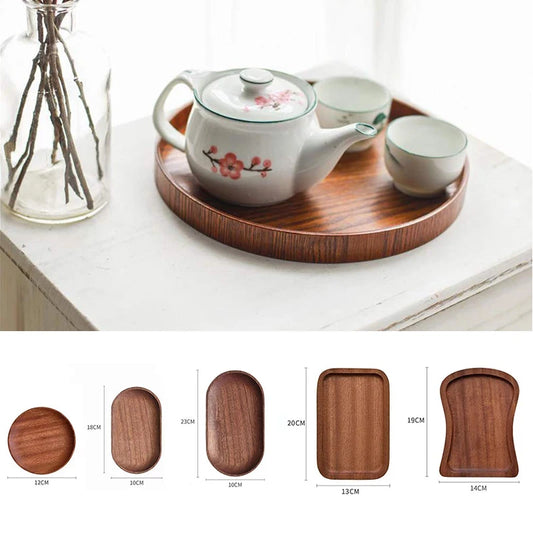 Vassoio In Legno Di Noce Ins Wind Rettangolare Piatto Da Pranzo Piccolo Per Tè Caffè Torta Pane Giapponese Massello
