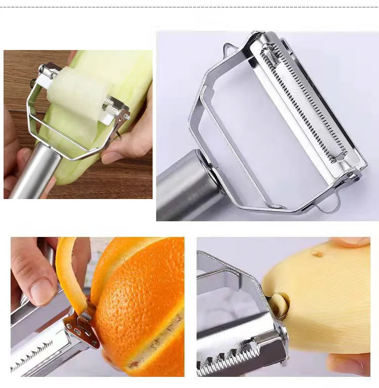 Pelapatate Da Cucina In Acciaio Inossidabile A Doppia Testa Multifunzione Per Frutta E Verdura Per Uso Domestico