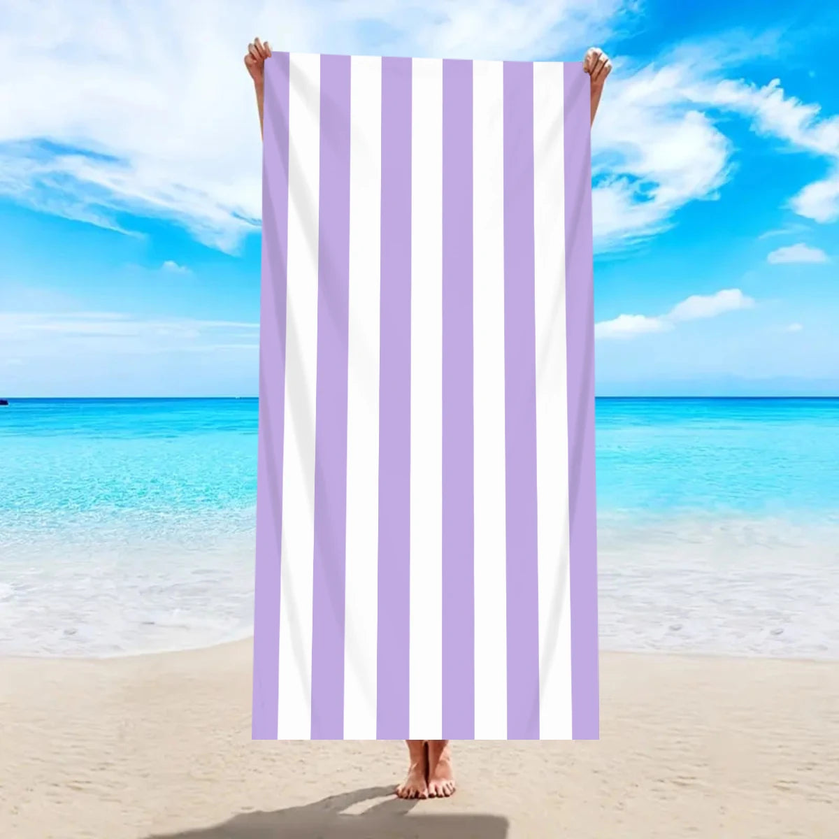 Telo Mare A Righe, Asciugamano In Microfibra Ad Asciugatura Rapida Per Vacanze Spiaggia