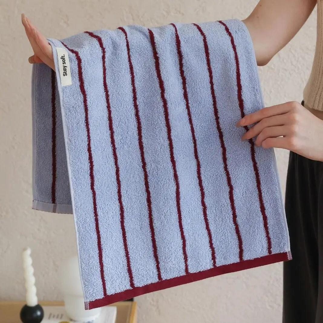 Asciugamano In Cotone A Righe Retrò 70x140 Cm Morbido E Assorbente Per Casa Palestra Cucina