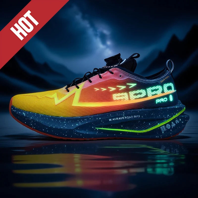Scarpe Da Corsa Fluorescenti Con Piastra In Carbonio Per Maratona Sneakers Respiranti Leggere Per Uomo E Donna