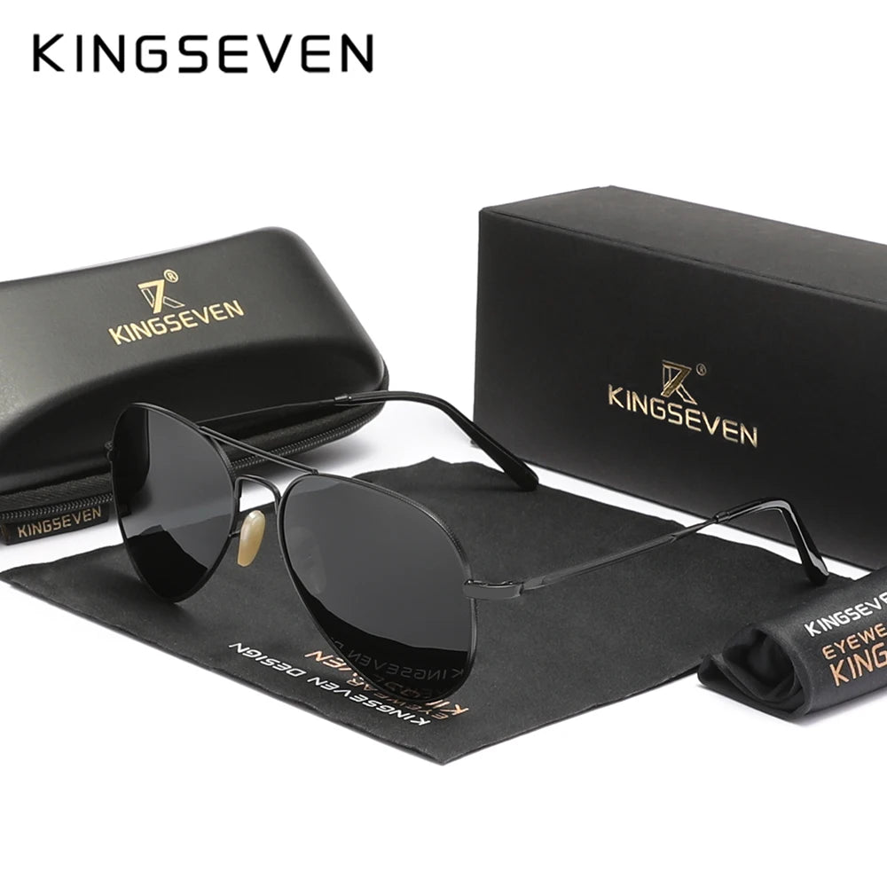 Kingseven Occhiali Da Sole Pilota In Lega Polarizzati UV400 Antiriflesso Full Frame Da Donna Lusso Retrò