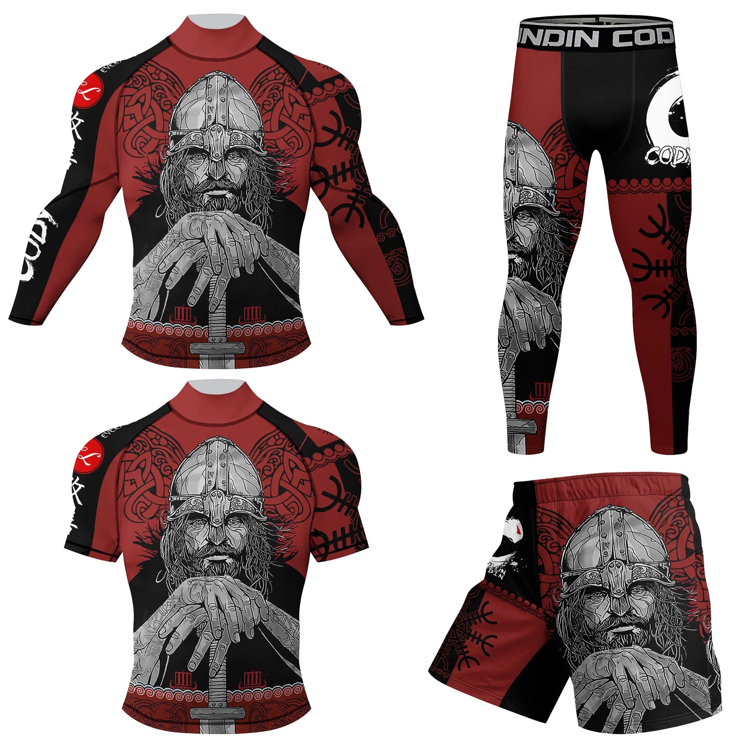 Rash Guard BJJ Uomo Jiu Jitsu Stampa Sublimazione Design Arte Marziale Abbigliamento Compressione Set Breve