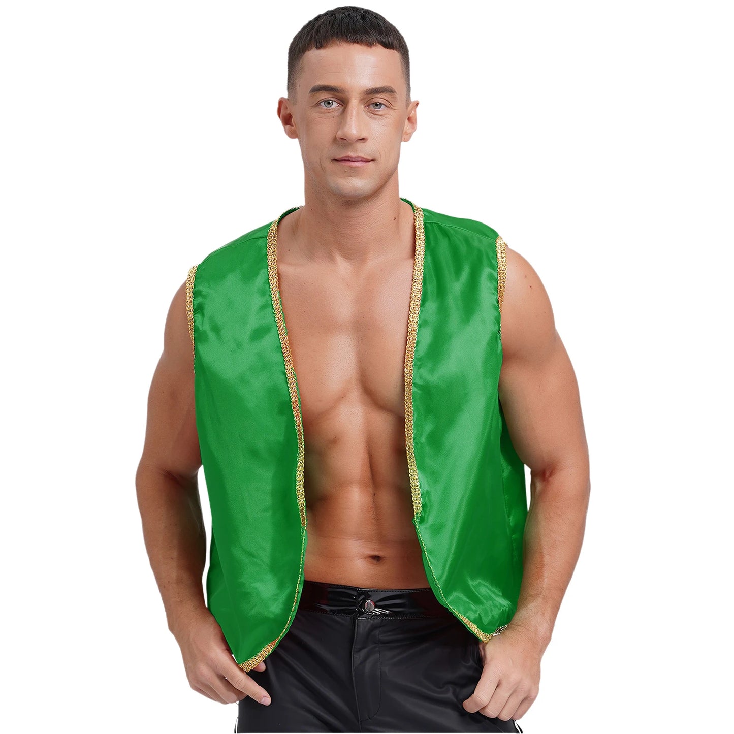 Costume Fantasy Myth Prince Aladin per adulti Gilet senza maniche e pantaloni Abito da palcoscenico per feste a tema Halloween Cosplay