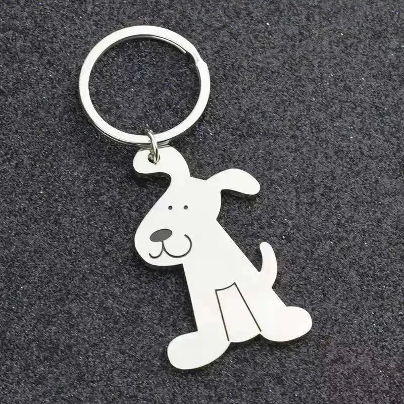 Portachiavi Per Cani E Gatti Carino Per Donna Gattini Fortunati Per Auto Uomo S056 Argento