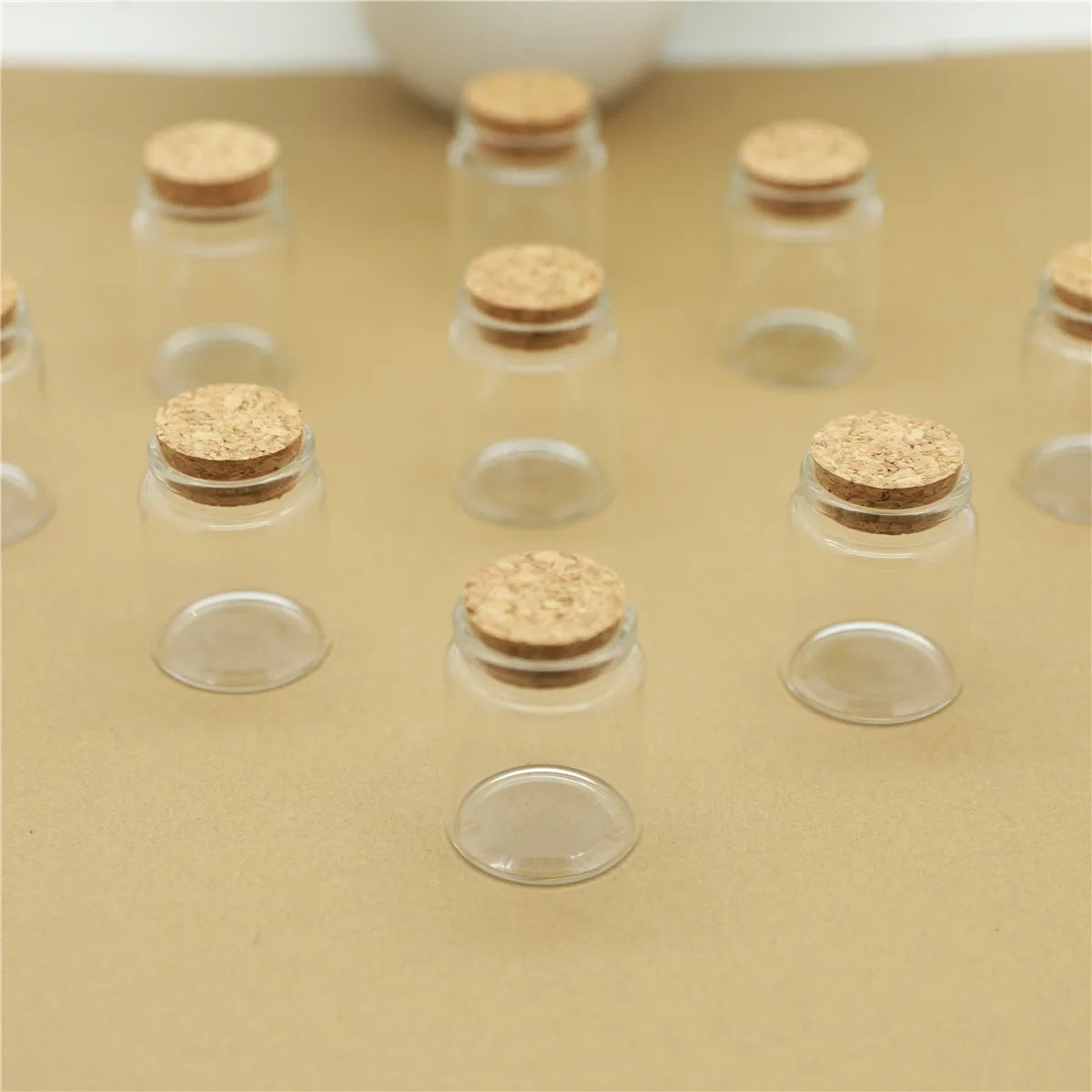 Set Di 6 Barattoli Di Vetro Da 60 Ml Con Tappo Per Conservazione Spezie Dolci Fiale E Caramelle