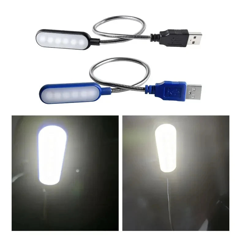 Homefish Lampada LED USB Mini Flessibile Lettura Notturna Portatile per Power Bank Laptop Notebook PC