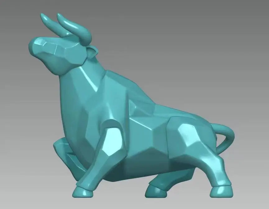 Mini Modello Toro Geometrico In Resina Feng Shui Decorazione Da Interni Wall Street Azioni Figurine