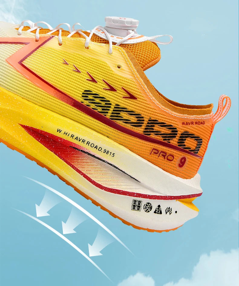 Scarpe Da Corsa Fluorescenti Carbon Board Marathon Uomo Traspiranti Leggere Comode Sneakers Antiscivolo