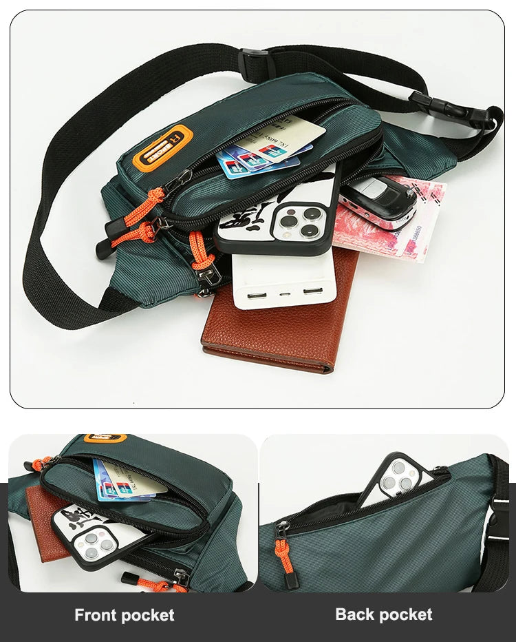 Marsupio da Uomo Impermeabile Unisex Borsa a Tracolla per Corsa e Attività Leggero e Resistente