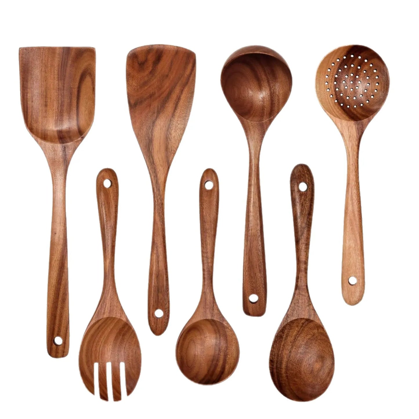 Set Utensili Da Cucina In Legno Con Portautensili 5 6 7 8 9 10 Cucchiai Ecologici