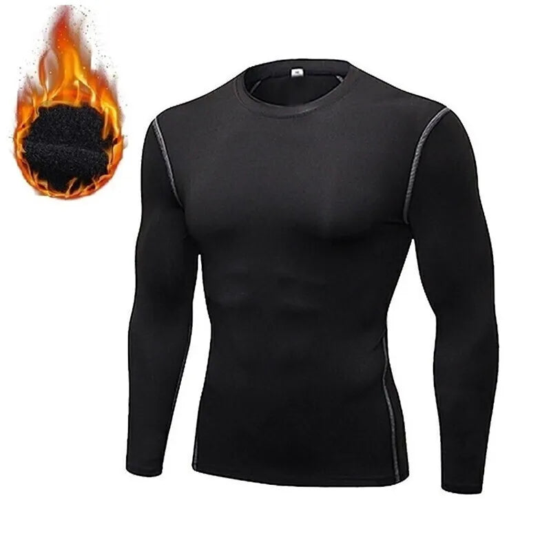Nuovo Set Da Uomo Biancheria Termica 2 Pezzi In Pile Maglie Mutande Lunghe Collant A Compressione Per Fitness
