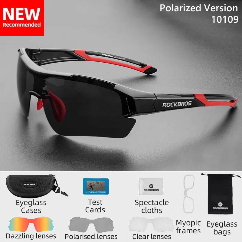 Occhiali Da Ciclismo Polarizzati Per Uomo UV400 Con Naso Regolabile E Set Di 5 Lenti Per Road MTB