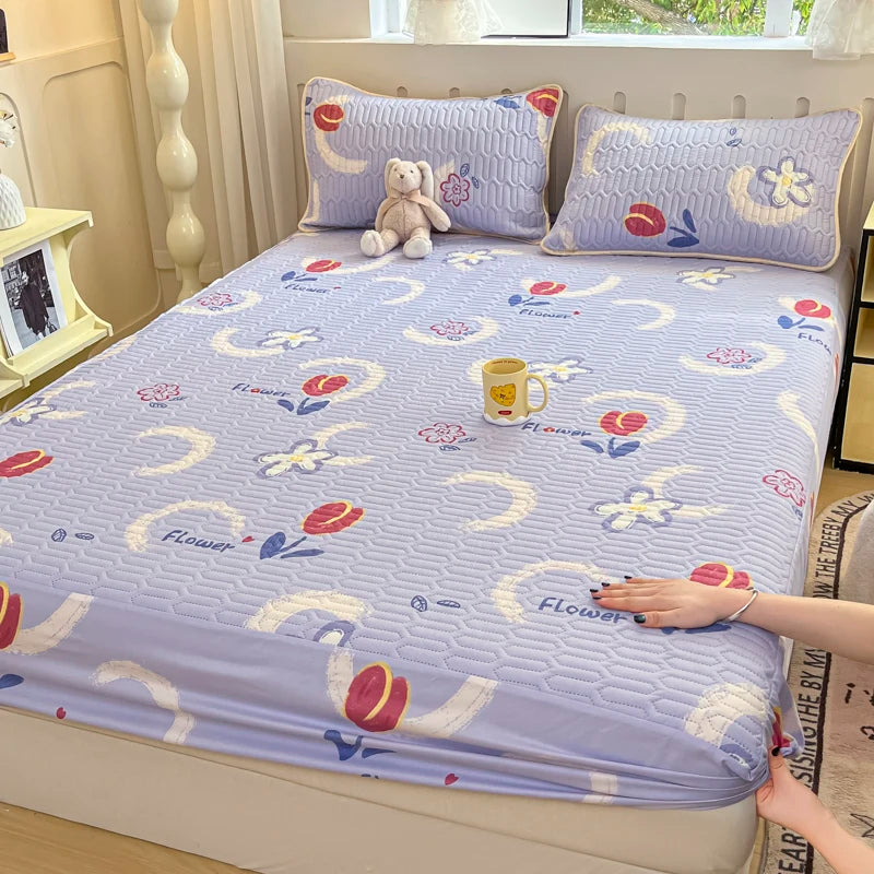 Copriletto Addensato Impermeabile Coprimaterasso Elastico Stampato Senza Federa Per Letto Di Casa