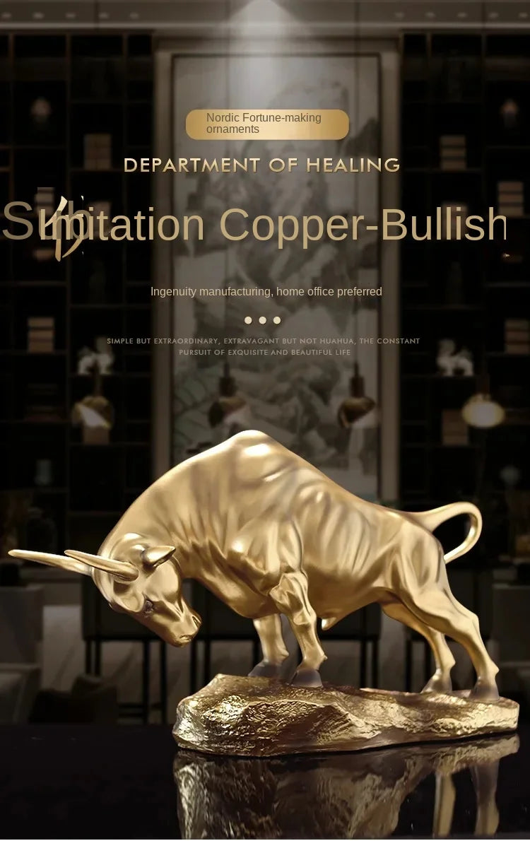 Statua di Toro Portafortuna di Lusso, Scultura Moderna per il Segno Zodiacale Toro, Decorazione da Scrivania per Uomini, Esposizione per Casa e Ufficio, Regalo Artistico