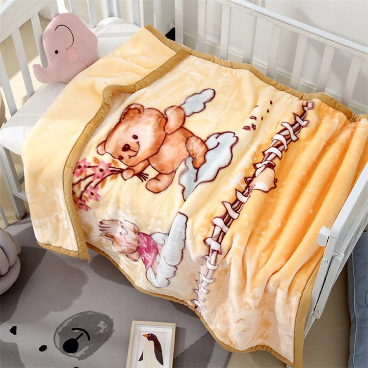 Coperta Morbida Raschel 105x135 Per Bambini Fumetto Inverno Caldo Peluche Copriletto Trapunta