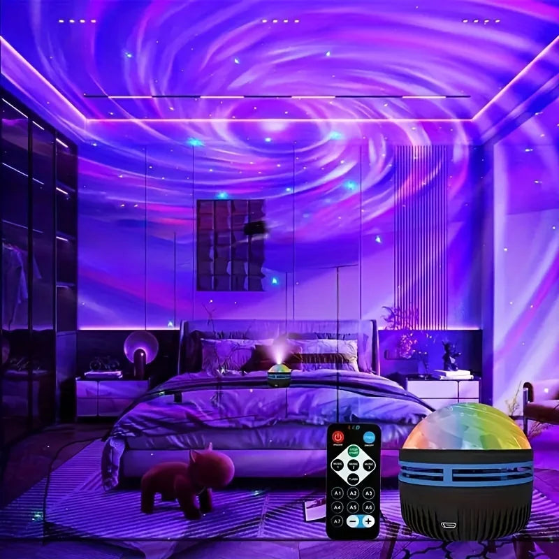 Proiettore USB Aurora Galassia Luce Notturna Telecomando Rotante per Compleanni Matrimonio Natale Decorazioni Feste