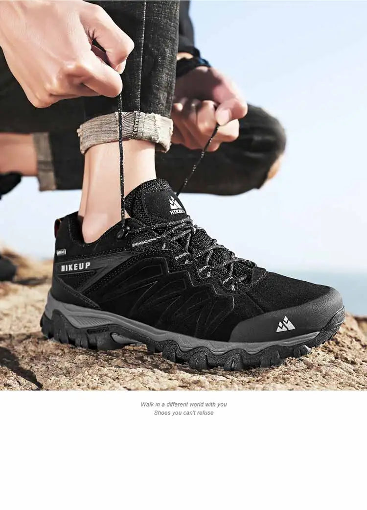 Scarpe Da Trekking In Pelle Di Alta Qualità Per Uomo Con Lacci Durevoli Per Attività All'Aperto
