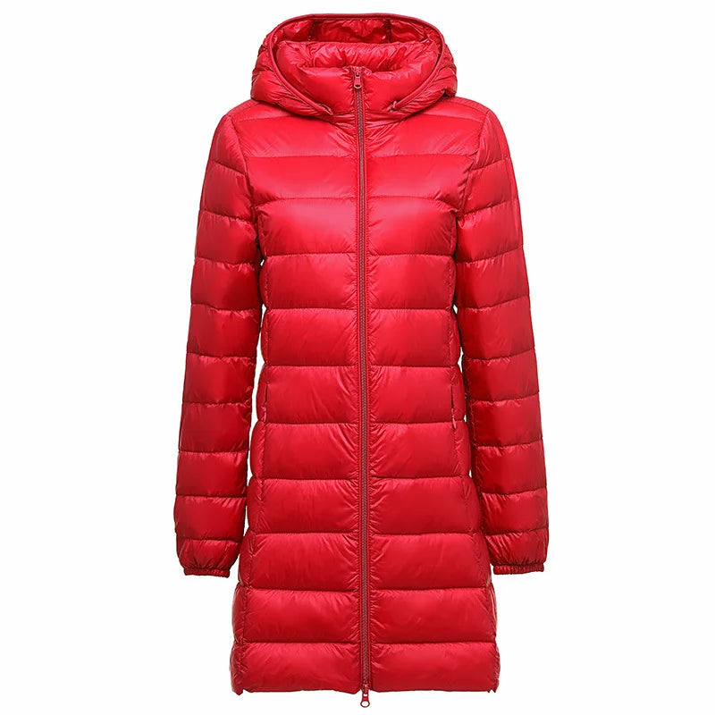 Piumino Leggero Da Donna Di Media Lunghezza Per Autunno Inverno 2025 Moda Semplice Temperamento Senza Cappuccio