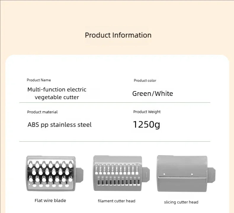 Affettatrice Di Verdure Multifunzione Per Cucina Domestica Elettrica Con Trituratore Automatico