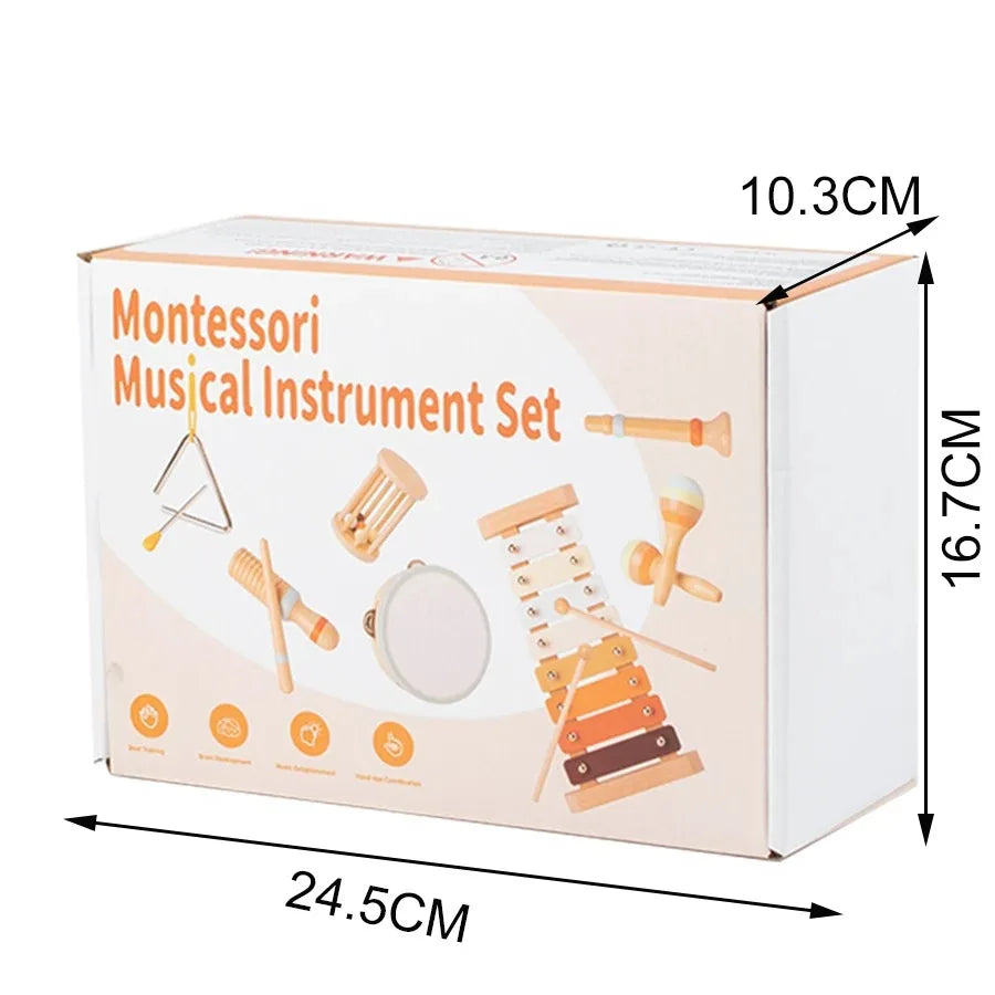Set Strumenti Musicali Per Bambini In Legno Montessori Xilofono E Tamburo Regalo Educativo Per Età Prescolare 3 6 Anni