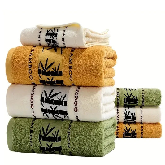 Set Di 2 Asciugamani Da Bagno In Fibre Di Bambù 34x74 Cm E 70x140 Cm Per Viso E Corpo Lavabili In Lavatrice