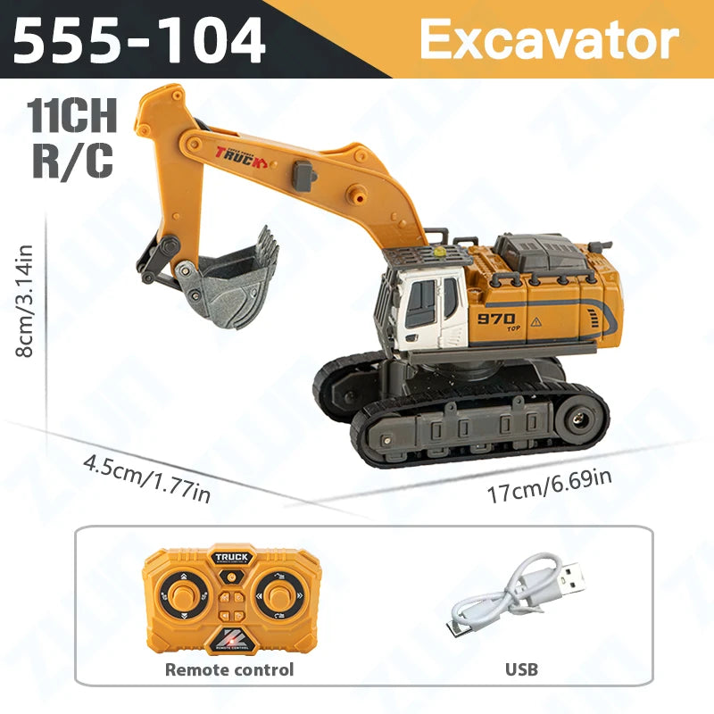 Modellino RC 1 64 ZWN Escavatore Telecomandato Camion Ribaltabile Carrello Elevatore In Lega E Plastica Per Bambini