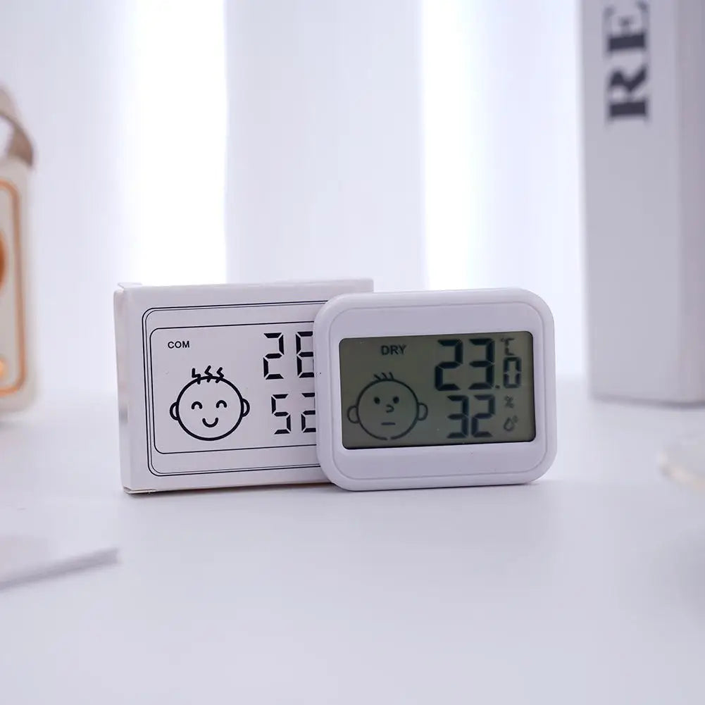 Mini Termometro Digitale LCD Igrometro Orologio Elettronico Misuratore Umidità e Temperatura