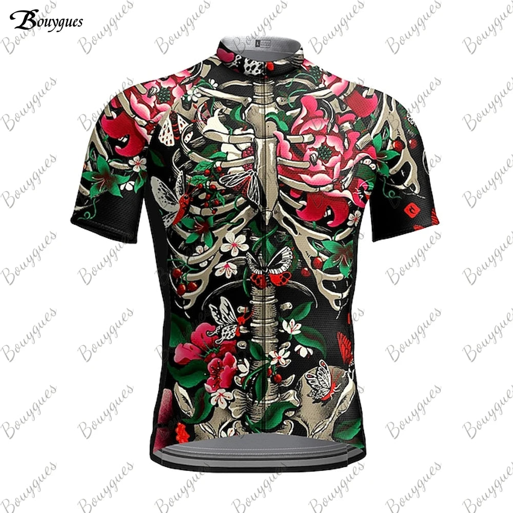 Maglia Ciclismo Uomo 2023 Skull MTB Maillot Abbigliamento Bicicletta Traspirante Asciugatura Rapida Tasche Antisudore