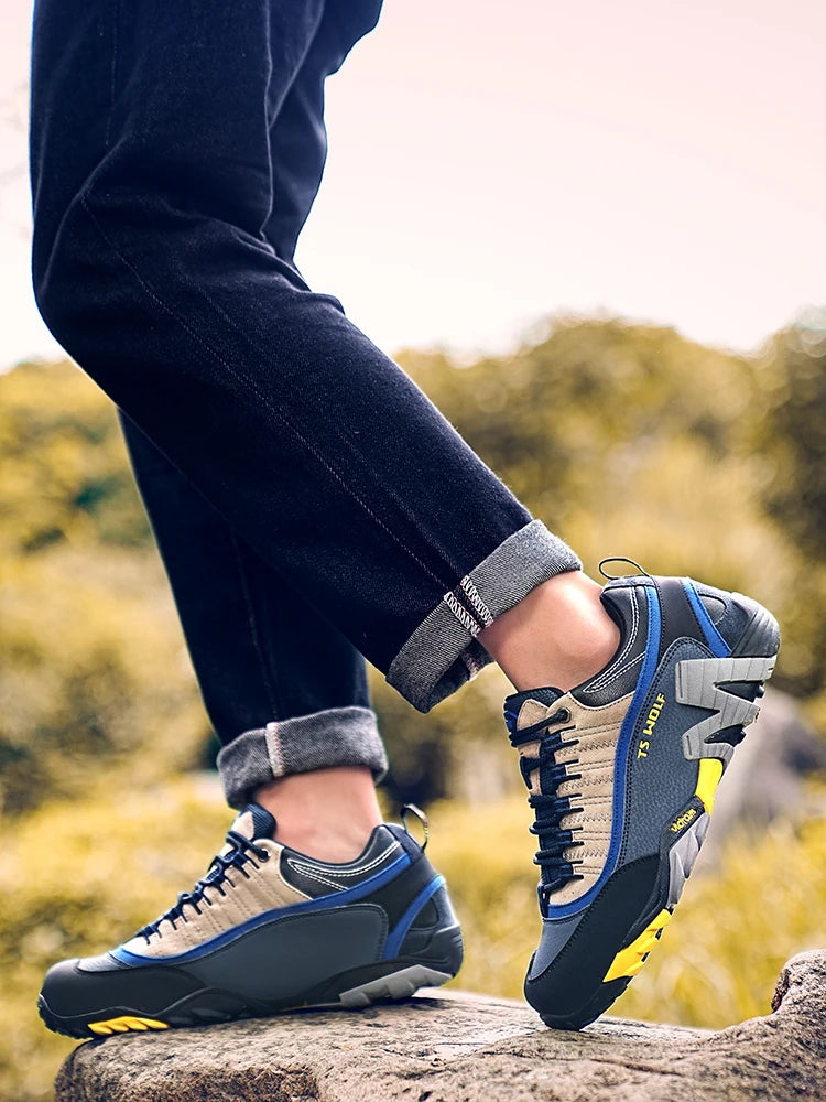 Scarpe Da Trekking Impermeabili Per Uomo In Vera Pelle Stivali Da Montagna Tattici Da Caccia Nei Boschi