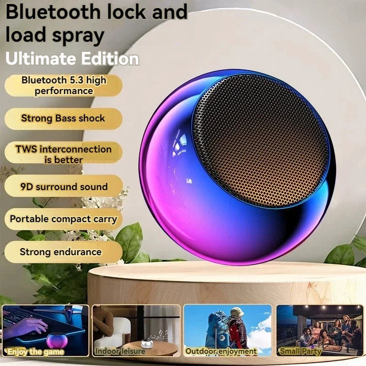 Altoparlante Bluetooth Wireless Portatile Nuovo Subwoofer Robusto In Metallo Per Esterno e Ufficio
