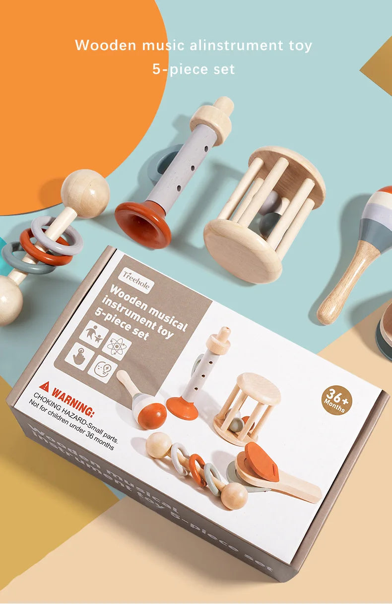 Set Strumenti Musicali In Legno Per Bambini 2-4 Montessori