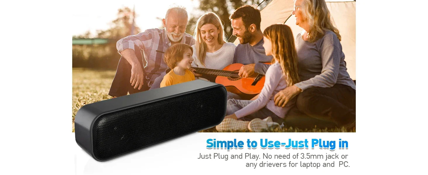 Mini Altoparlanti Plug And Play Alimentati Via USB Soundbar Da Scrivania Cablati Per TV Desktop Laptop Computer