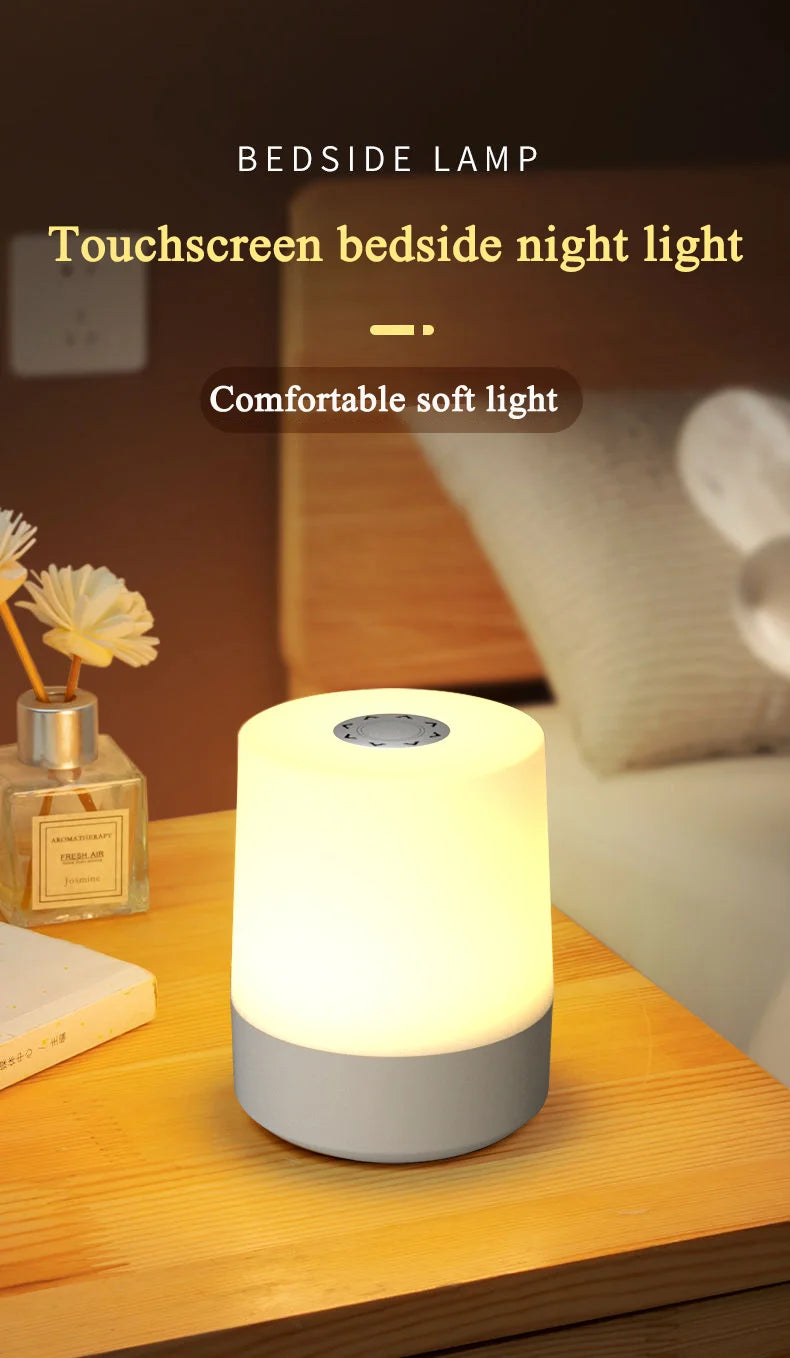 Lampada Da Notte Touch LED USB Ricaricabile Tre Colori Con Controllo Remoto Portatile Da Comodino Da Tavolo