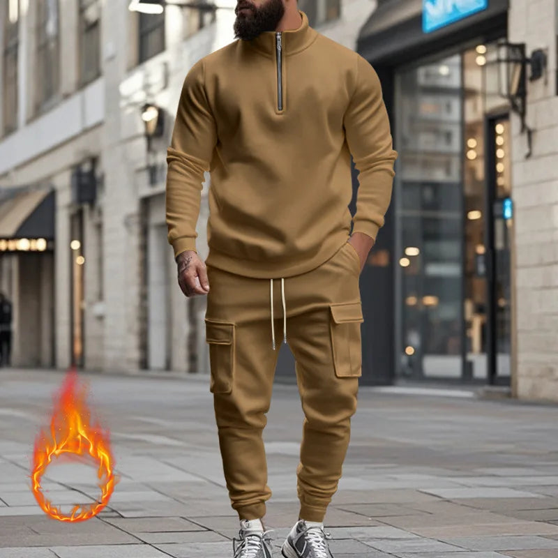 Pantaloni Sportivi Con Cerniera Calda In Velluto Da Uomo Casual Autunno Inverno 2024