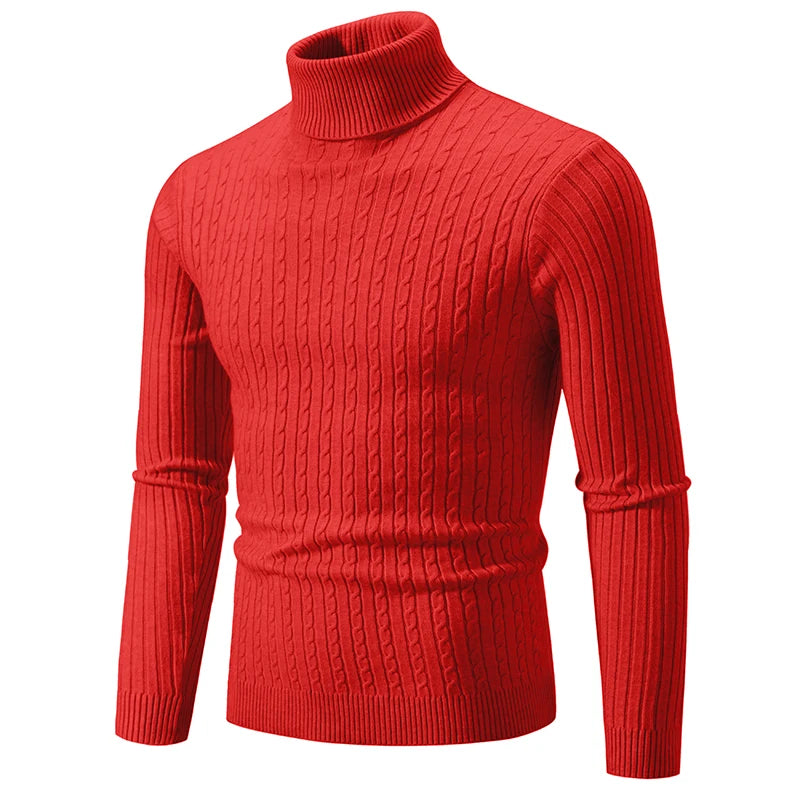 Maglione Invernale Spesso Caldo Collo Alto Dolcevita Uomo Slim Fit Maglieria Da Uomo Doppio Colletto Maschile