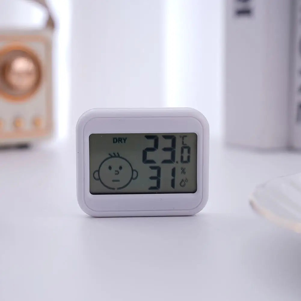 Mini Termometro Digitale LCD Igrometro Orologio Elettronico Misuratore Umidità e Temperatura