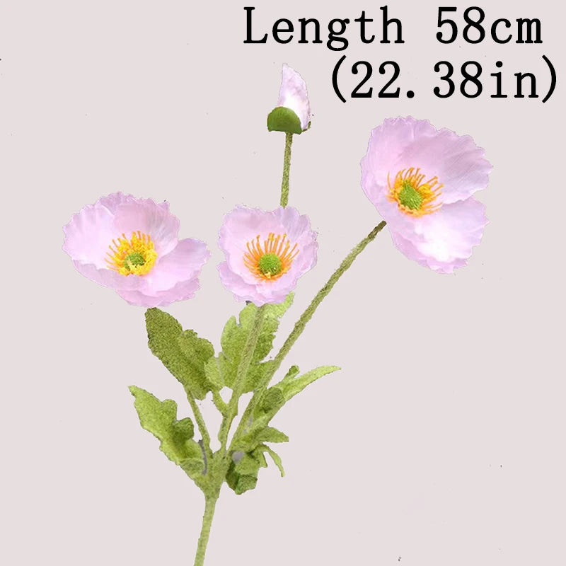 Bouquet Di Fiori Artificiali A 4 Teste Di Papavero In Seta Per Nozze E Feste Decorazione Domestica Elegante