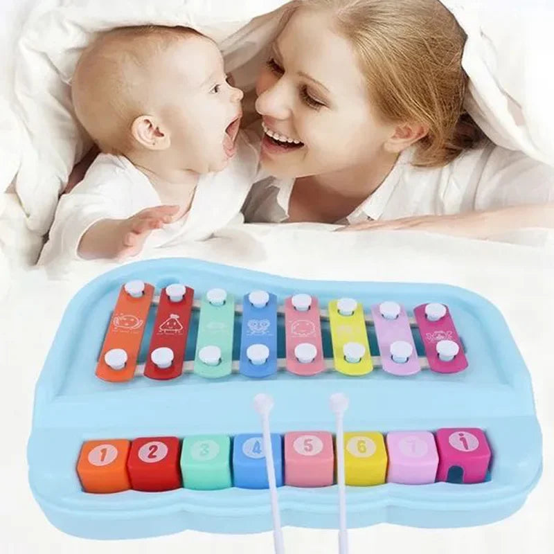 Xilofono A 8 Note E Pianoforte Montessori Per Bambini 2 In 1 Educativo Da Viaggio