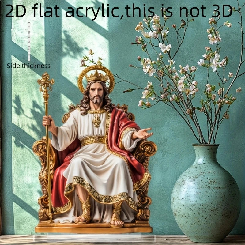 Decorazione Da Tavolo 2D Con Statua Gesù In Acrilico Sacro Retrò Per Regali Di Scena E Foto Cristiano Per Casa Ufficio