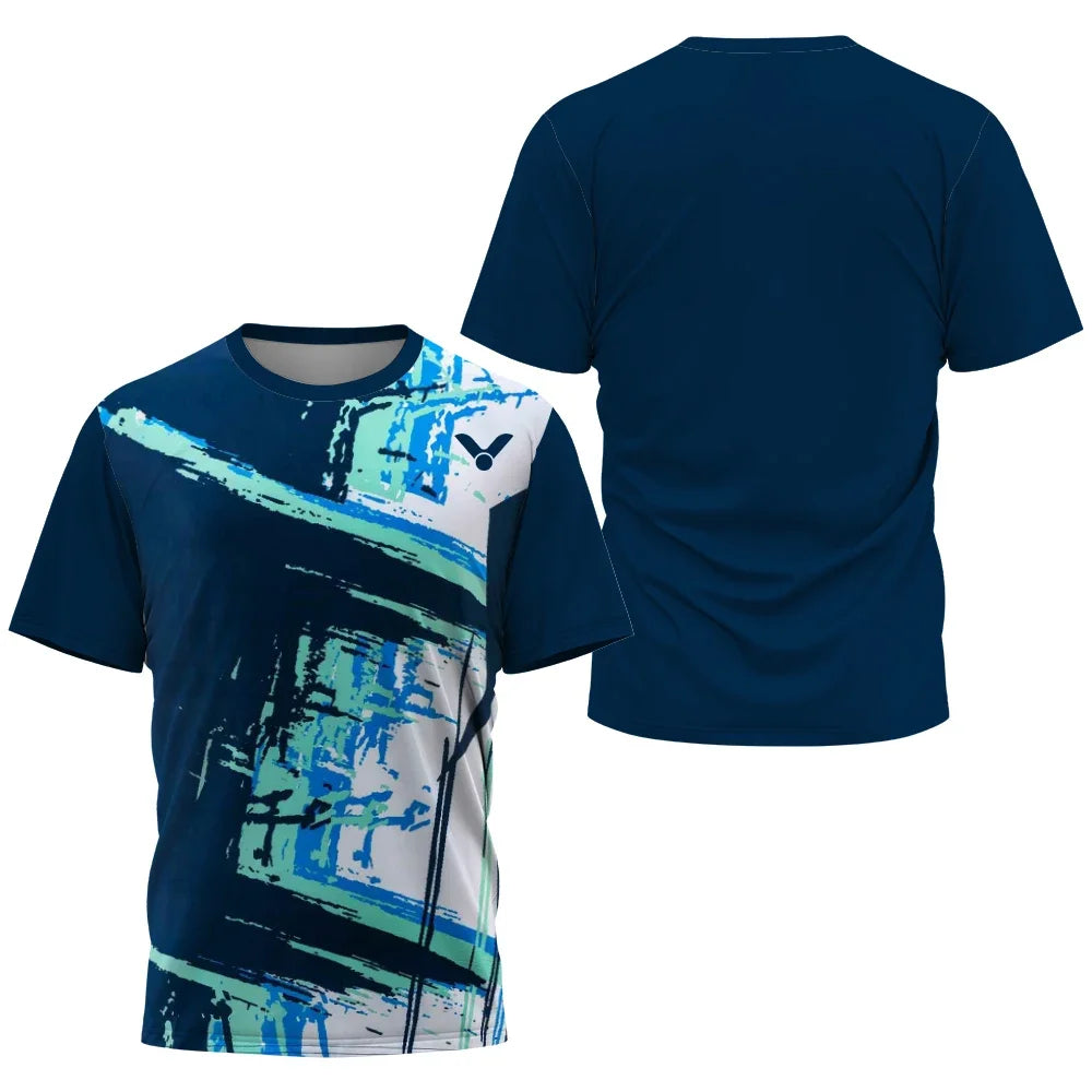 Tshirt Traspirante 2025 Badminton Tennis Uomo Abbigliamento Sportivo Esterno Maniche Corte Morbido Top Fitness