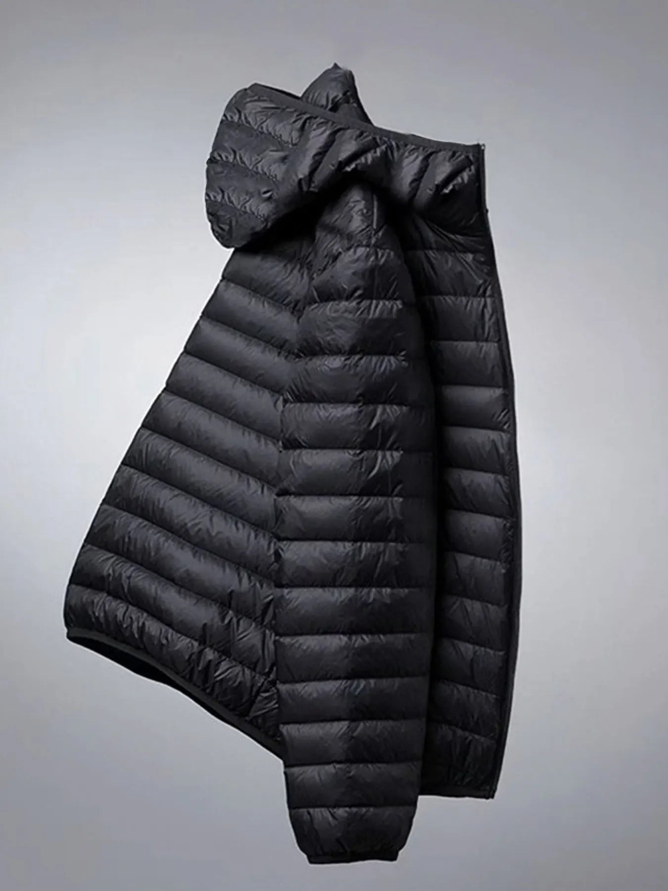 Giacca Invernale Da Uomo In Cotone Leggero Antivento Con Cappuccio Tinta Unita Per Sport All Aperto