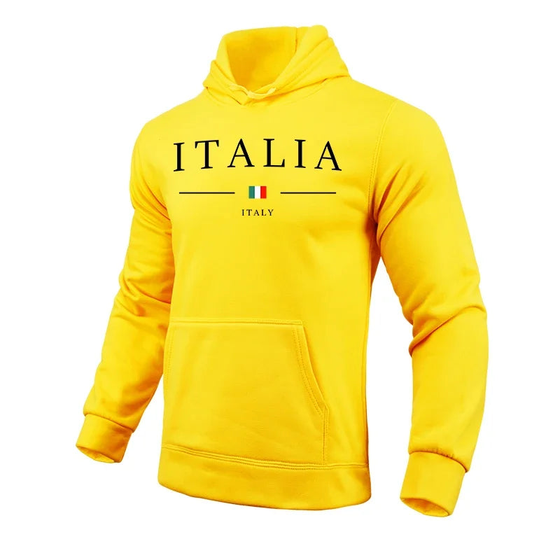 Felpe Con Cappuccio Stampate Fahsion Italia Per Uomo Maniche Lunghe Alta Qualità 2025 Fitness Sportive Casual