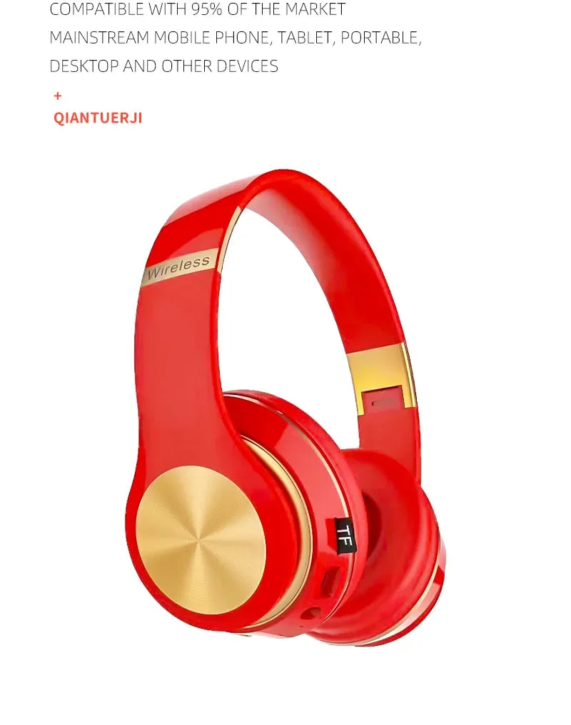Auricolare Bluetooth T5 Pieghevole Con Microfono Integrato Per PC Gaming E Assistente Vocale Wireless E Cablate 3,5 Mm