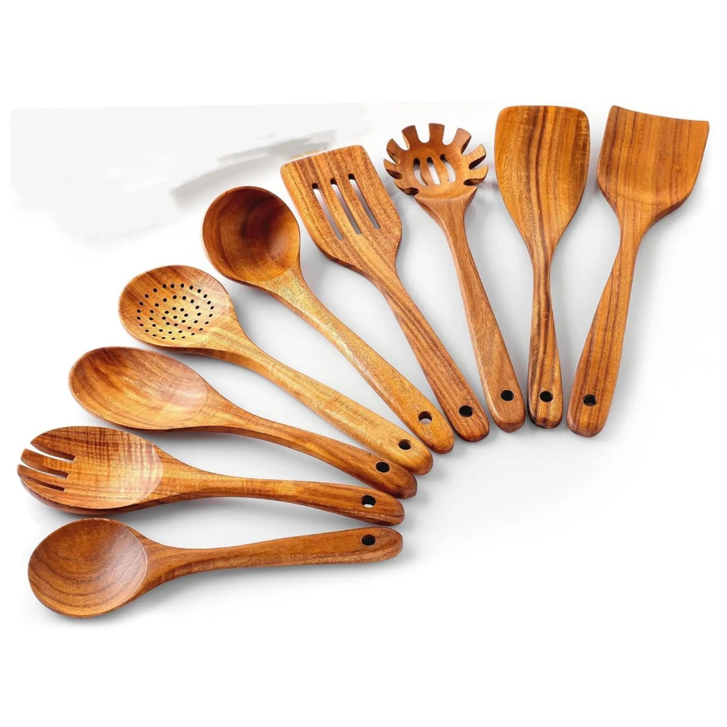 Set Utensili Da Cucina In Legno Con Portautensili 5 6 7 8 9 10 Cucchiai Ecologici