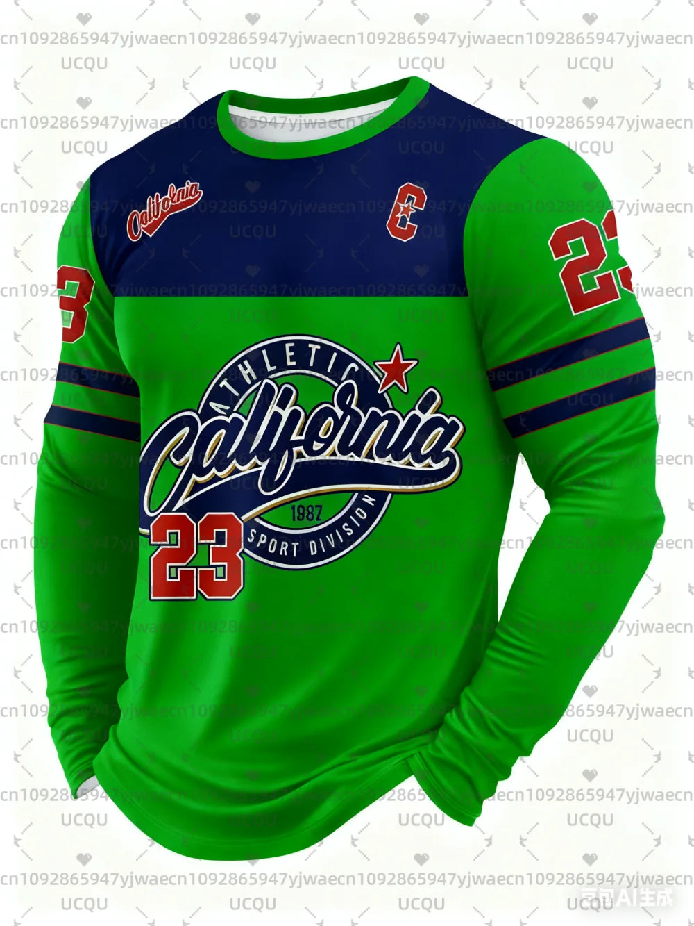 T Shirt Grafica California Numero 23 Da Uomo Maniche Lunghe Autunno Attivita All Aperto Traspirante In Poliestere